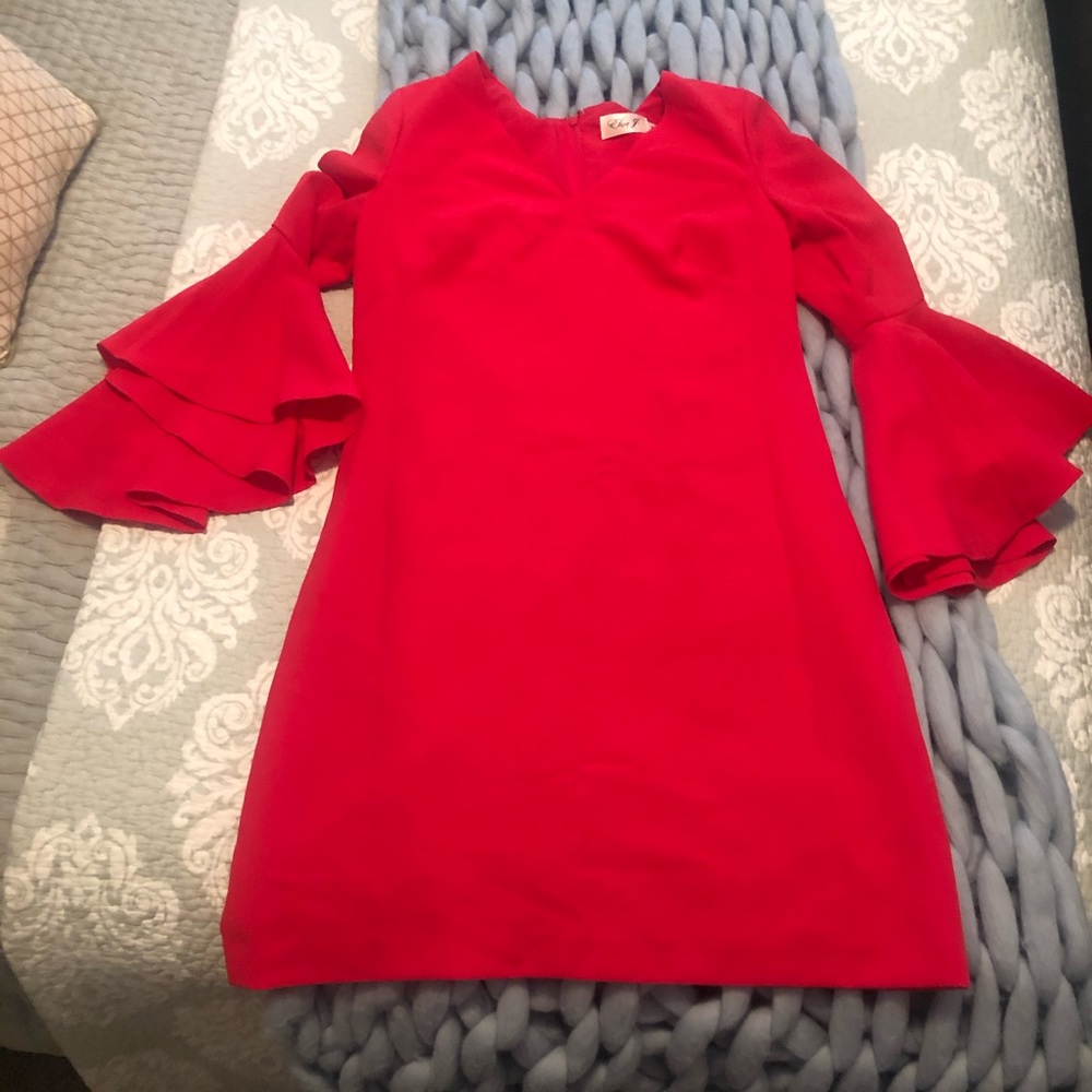 Magenta flair sleeve dress